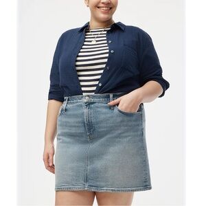 NWT J Crew Women’s Denim Utility Mini Skirt, Medium Wash Size 14
